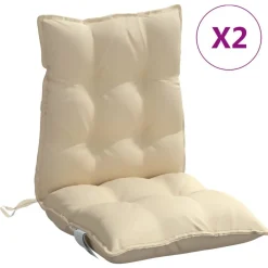 vidaXL Cojines para silla con respaldo bajo 2 uds tela Oxford Beige Hot