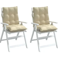 vidaXL Cojines para silla con respaldo bajo 2 uds tela Oxford Beige Hot