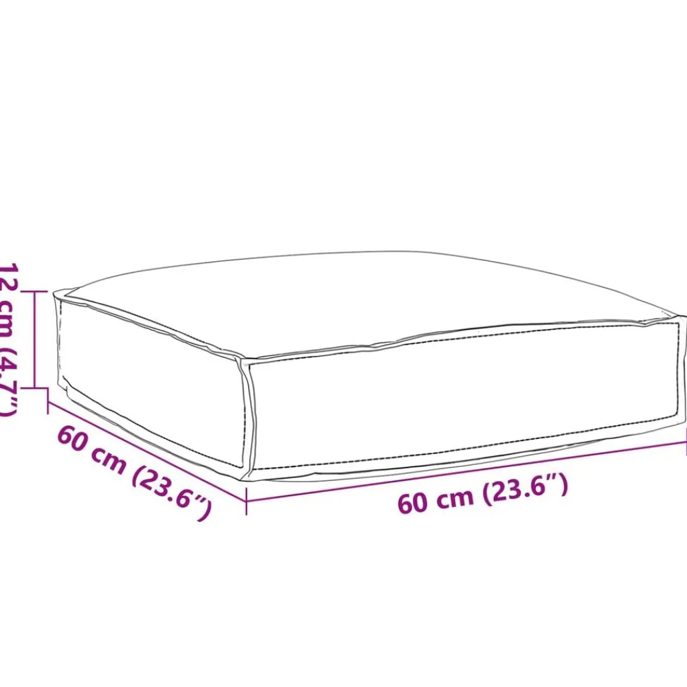 vidaXL Cojín 60 x 60 x 12 cm Tela Oxford Antracita New