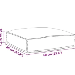 vidaXL Cojín 60 x 60 x 12 cm Tela Oxford Crema New