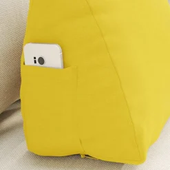 vidaXL Cojín de Espalda 45 x 20 x 35 cm tela Amarillo claro Outlet