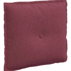 vidaXL Cojín de Espalda Rojo vino 50 x 19 x 45 cm tela Rojo vino tinto