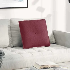 vidaXL Cojín de Espalda Rojo vino 50 x 19 x 45 cm tela Rojo vino tinto