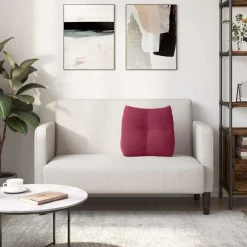 vidaXL Decoración-Cojín de Espalda Rojo vino 45 x 24 x 50 cm Terciopelo