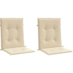 vidaXL Cojín de silla de jardín respaldo bajo 2 uds tela Oxford Beige Online
