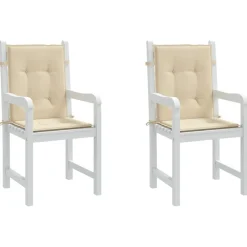 vidaXL Cojín de silla de jardín respaldo bajo 2 uds tela Oxford Beige Online
