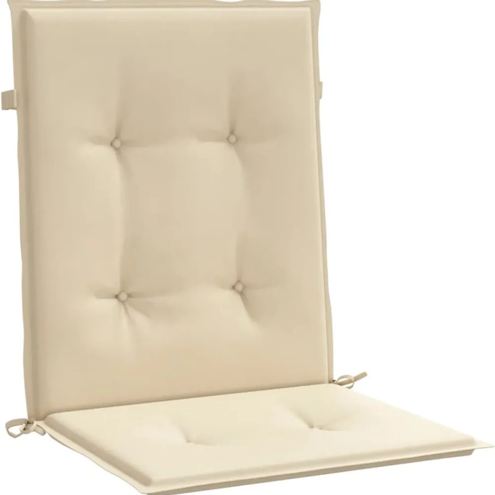vidaXL Cojín de silla de jardín respaldo bajo 2 uds tela Oxford Beige Online