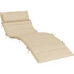 vidaXL Cojín de tumbona de tela Oxford 180x60x4 cm Beige Clearance