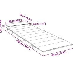 vidaXL Cojín de tumbona de tela Oxford 180x60x4 cm Beige Clearance
