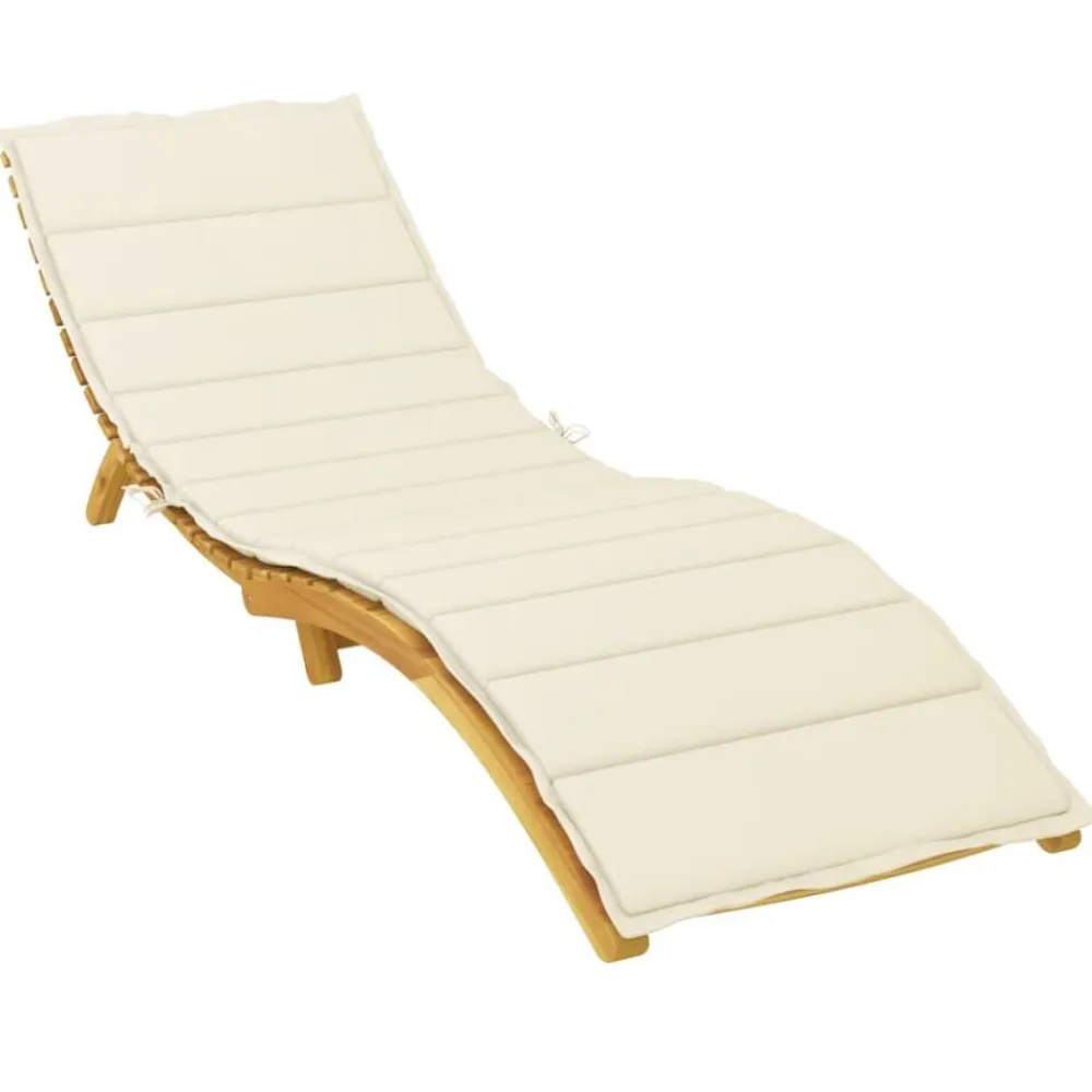 vidaXL Cojín de tumbona de tela Oxford 200x50x3 cm Crema