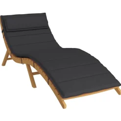 vidaXL Cojín de tumbona de tela Oxford 180x60x4 cm Negro Clearance