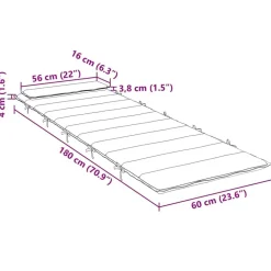 vidaXL Decoración-Cojín de tumbona de tela Oxford 180x60x4 cm