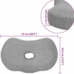 vidaXL Ropa De Casa-Cojín para el Cuello Color sólido 53 x 34,5 x 10,5 cm