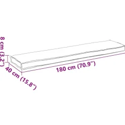 vidaXL Cojín para palet 180 x 40 x 8 cm Tela Oxford Antracita
