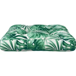 vidaXL Cojín para palés tela 50x50x12 cm Estampado de hojas Discount
