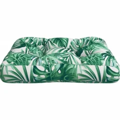 vidaXL Cojín para palés tela 50x50x12 cm Estampado de hojas Discount