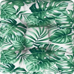 vidaXL Cojín para palés tela 50x50x12 cm Estampado de hojas Discount