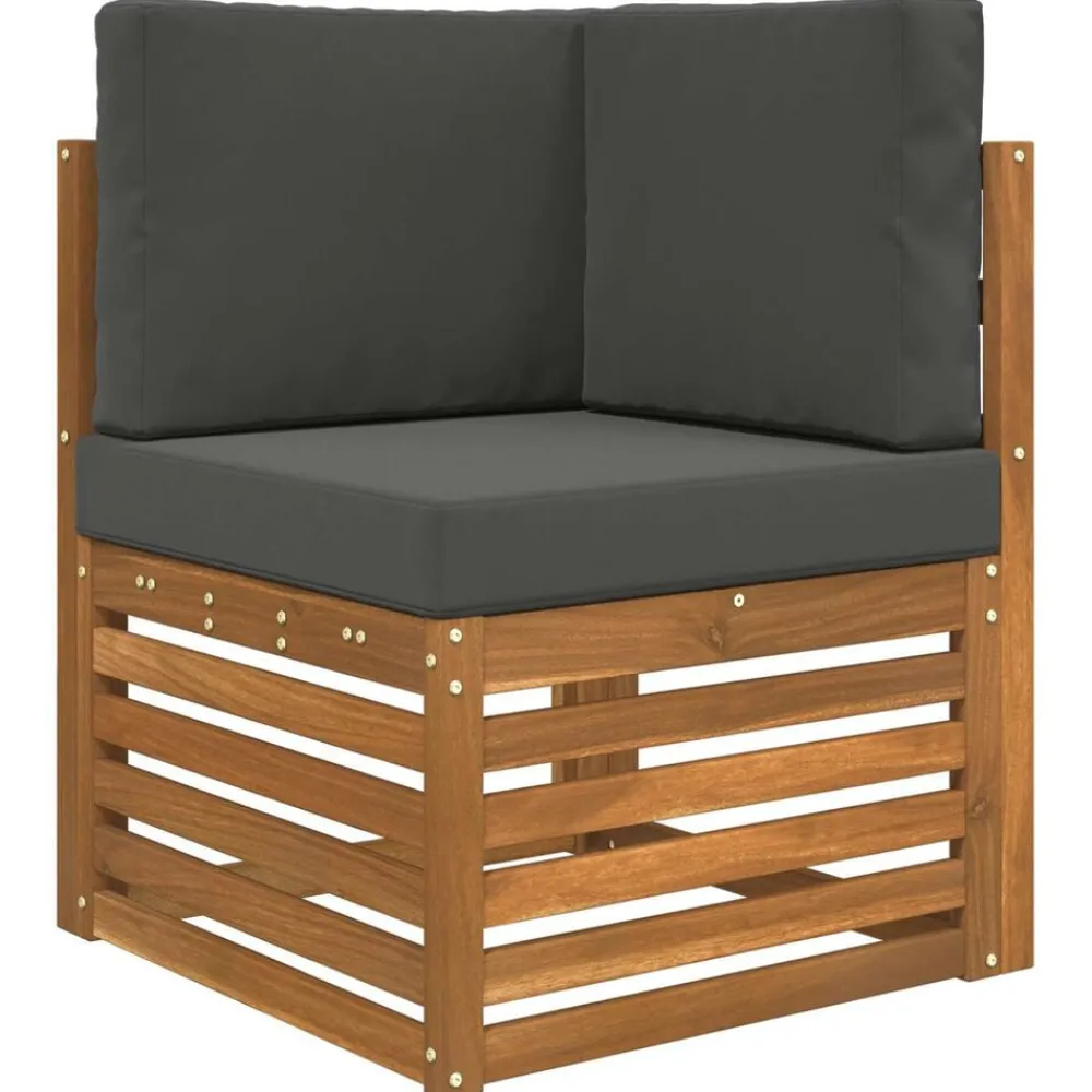vidaXL Cojín para sofá de exterior 3 pcs Poliéster Antracita Discount