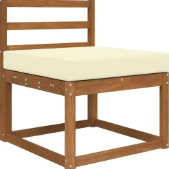 vidaXL Cojín para sofá de exterior 60 x 60 x 8 cm Poliéster Crema Hot