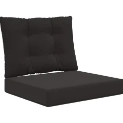 vidaXL Cojín para sofá de exterior 2 pcs Poliéster Negro