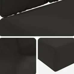 vidaXL Cojín para sofá de exterior 2 pcs Poliéster Negro