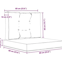 vidaXL Decoración-Cojín para sofá de exterior 2 pcs Poliéster