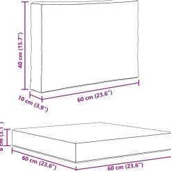 vidaXL Cojín para sofá de exterior 2 pcs Poliéster Gris New