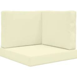 vidaXL Cojín para sofá de exterior 3 pcs Poliéster Crema Best