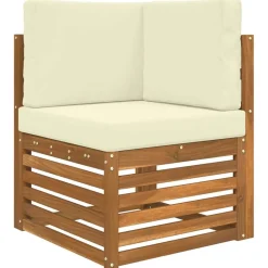 vidaXL Cojín para sofá de exterior 3 pcs Poliéster Crema Best