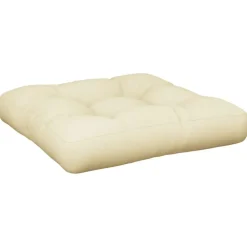 vidaXL Cojín para sofá de palets tela 50x50x12 cm Crema New