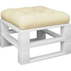 vidaXL Cojín para sofá de palets tela 50x50x12 cm Crema New