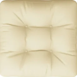 vidaXL Cojín para sofá de palets tela 50x50x12 cm Crema New