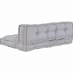 vidaXL Cojín para Sofá Pallet 2 pcs 120 x 80 x 38 cm Tela Gris Clearance