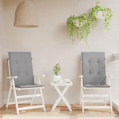 vidaXL Decoración-Cojín silla de jardín respaldo alto 2 uds tela 120x50x3 cm