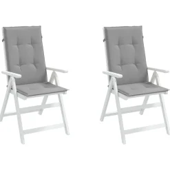 vidaXL Decoración-Cojín silla de jardín respaldo alto 2 uds tela 120x50x3 cm