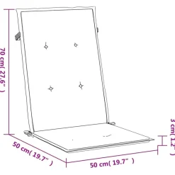 vidaXL Decoración-Cojín silla de jardín respaldo alto 2 uds tela 120x50x3 cm