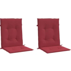 vidaXL Decoración-Cojín silla jardín respaldo bajo 2 uds tela Oxford rojo tinto
