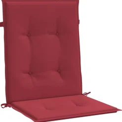 vidaXL Decoración-Cojín silla jardín respaldo bajo 2 uds tela Oxford rojo tinto
