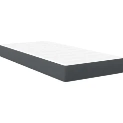 vidaXL Colchón de Cama con colchón Gris 80 x 200 cm tela Gris oscuro Discount