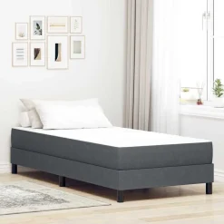 vidaXL Colchón de Cama con colchón Gris 80 x 200 cm tela Gris oscuro Discount