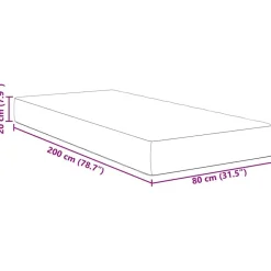 vidaXL Colchón de Cama con colchón Gris 80 x 200 cm tela Gris oscuro Discount