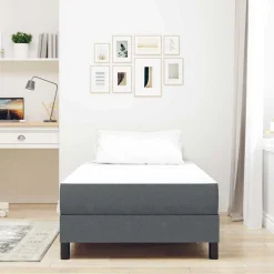 vidaXL Colchón de Cama con colchón Gris 80 x 200 cm tela Gris oscuro Discount