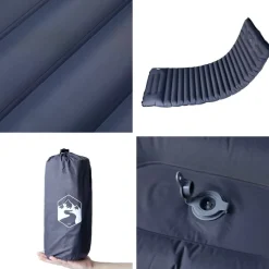 vidaXL Actividades Al Aire Libre-Colchón de camping autoinflable con con almohada 1 persona