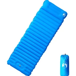 vidaXL Actividades Al Aire Libre-Colchón de camping autoinflable con almohada 1 persona