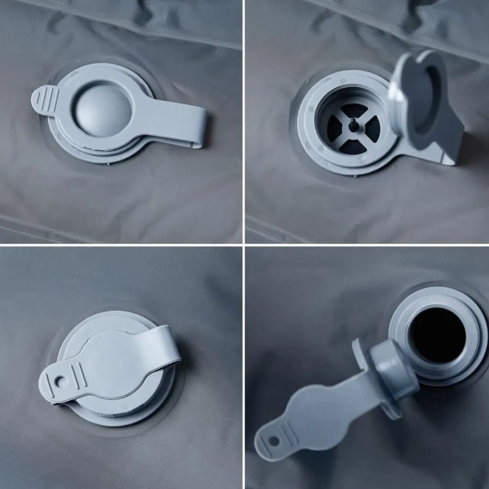 vidaXL Actividades Al Aire Libre-Colchón de camping autoinflable con almohadas 2 personas