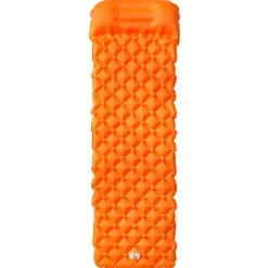 vidaXL Actividades Al Aire Libre-Colchón de camping inflable con almohada 1 persona naranja