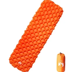 vidaXL Colchón inflable de camping para 1 persona 190x58x6 cm Naranja Outlet