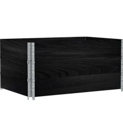 vidaXL Collares de palets 3 uds madera maciza de pino 120x80 cm Negro