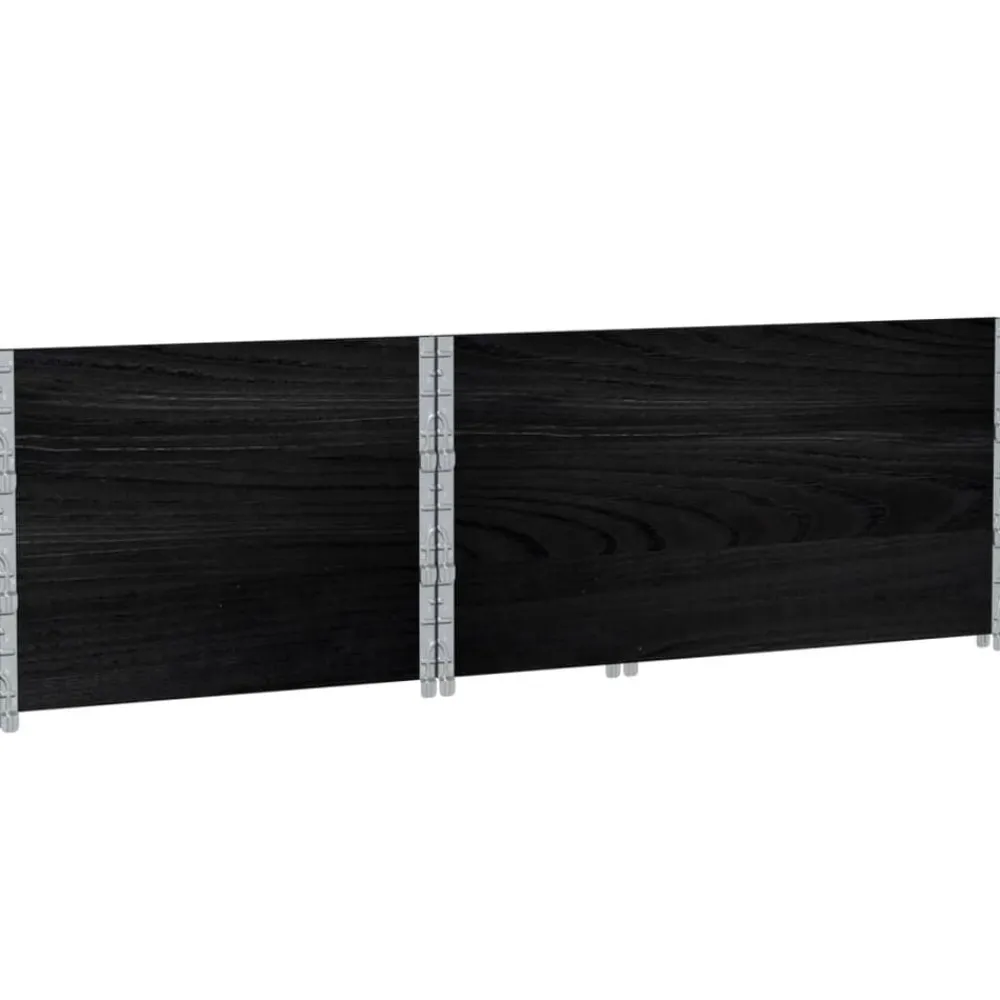 vidaXL Collares de palets 3 uds madera maciza de pino 120x80 cm Negro