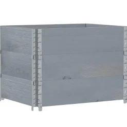 vidaXL Collares de palets 3 uds madera maciza de pino 80x60 cm Gris Outlet